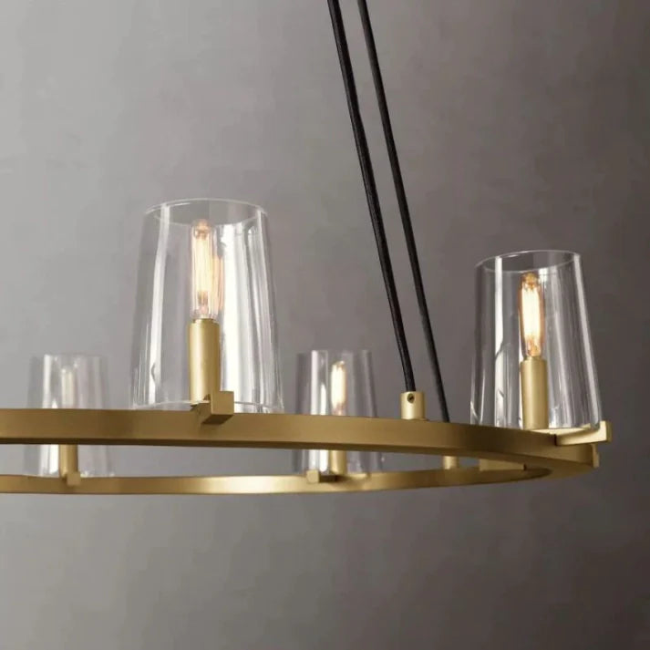Kuseay Glass Round Chandelier 36"