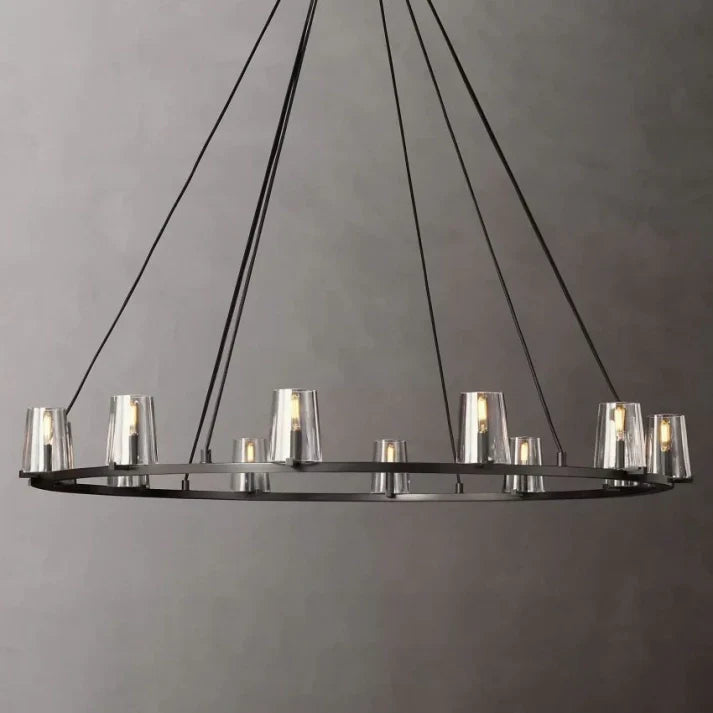 Kuseay Glass Round Chandelier 60"