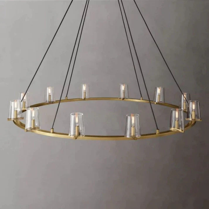 Kuseay Glass Round Chandelier 60"