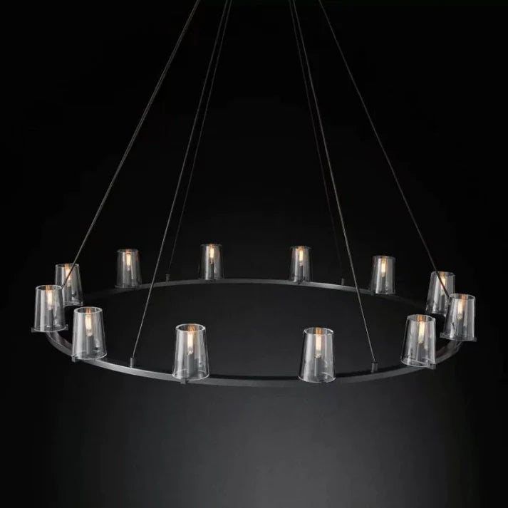 Kuseay Glass Round Chandelier 60"
