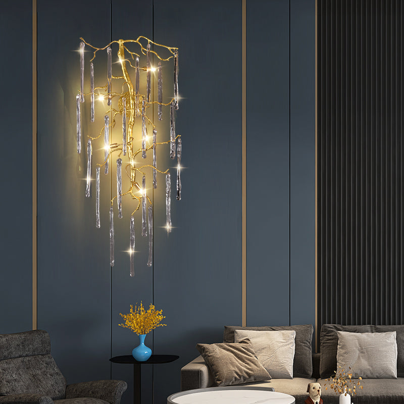 Ice Strip Crystal Branch Wall Sconce