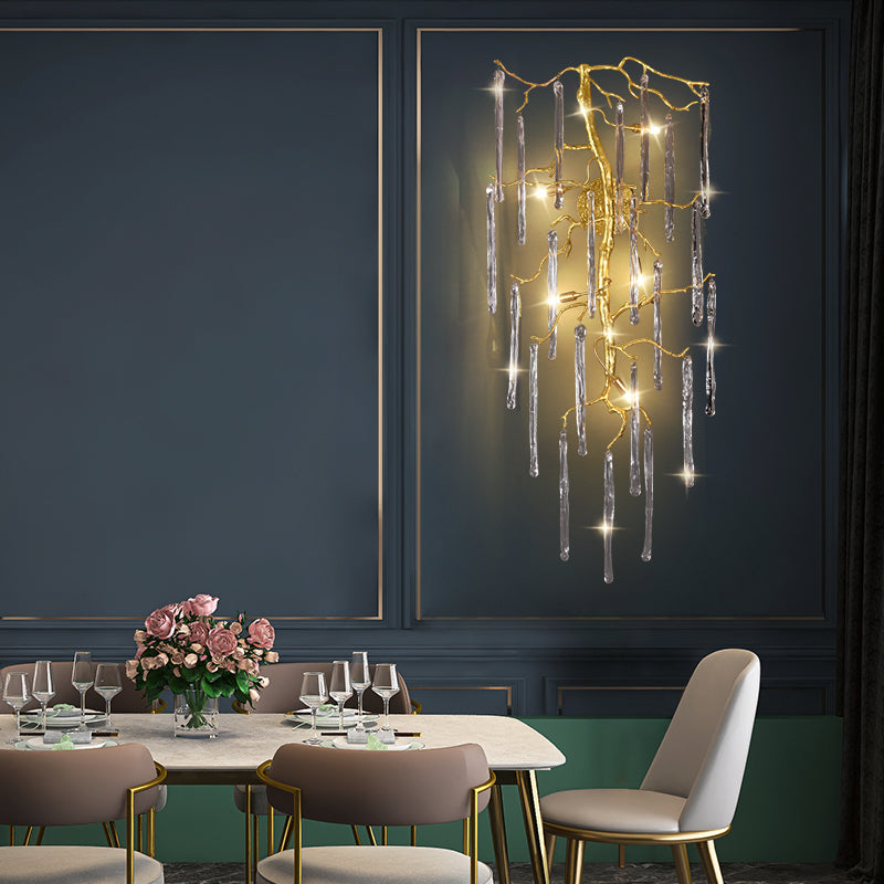 Ice Strip Crystal Branch Wall Sconce