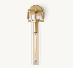MACHINIST GLASS CYLINDER SCONCE 16"