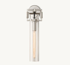 MACHINIST GLASS CYLINDER SCONCE 16"
