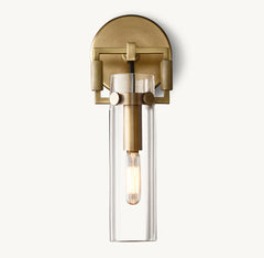 MACHINIST GLASS CYLINDER SCONCE 9"
