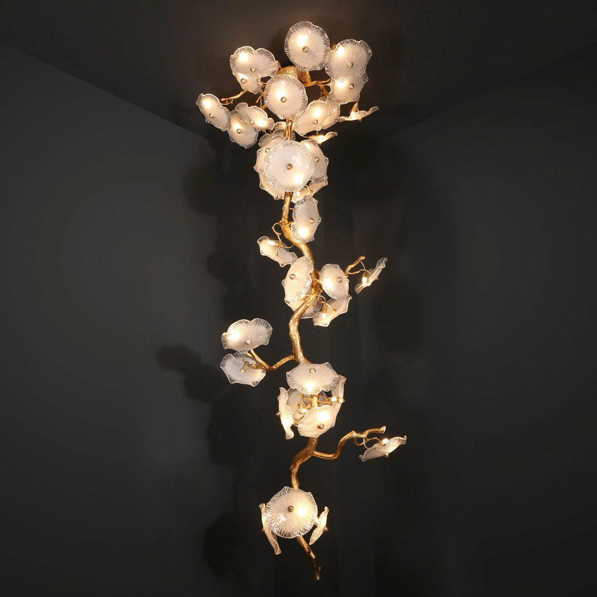 Magnolia Modern Luxury Branch Chandelier For Staircase#size_45"D X 118" H