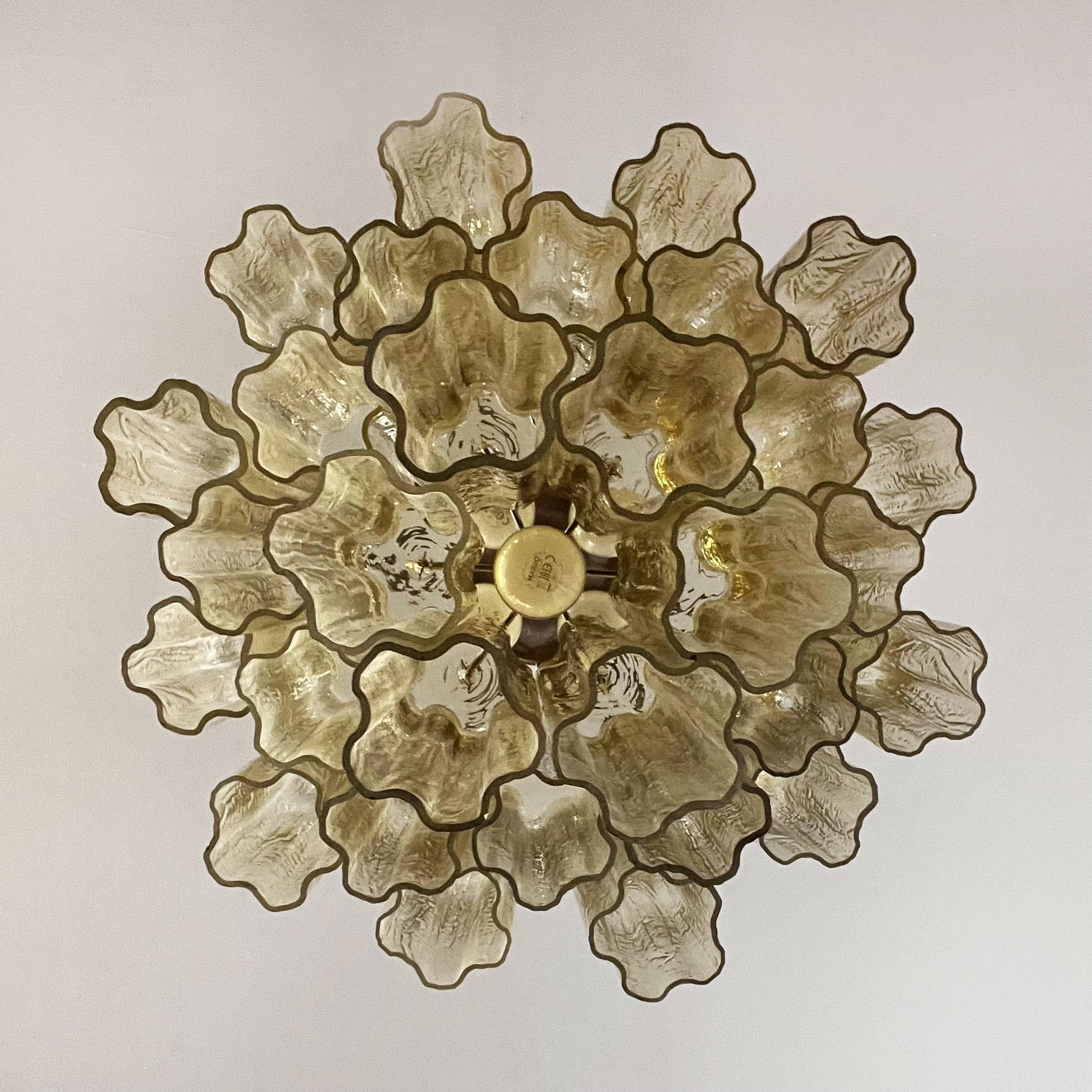 Fantastic Amber Murano Glass Tube Chandelier 19.7"