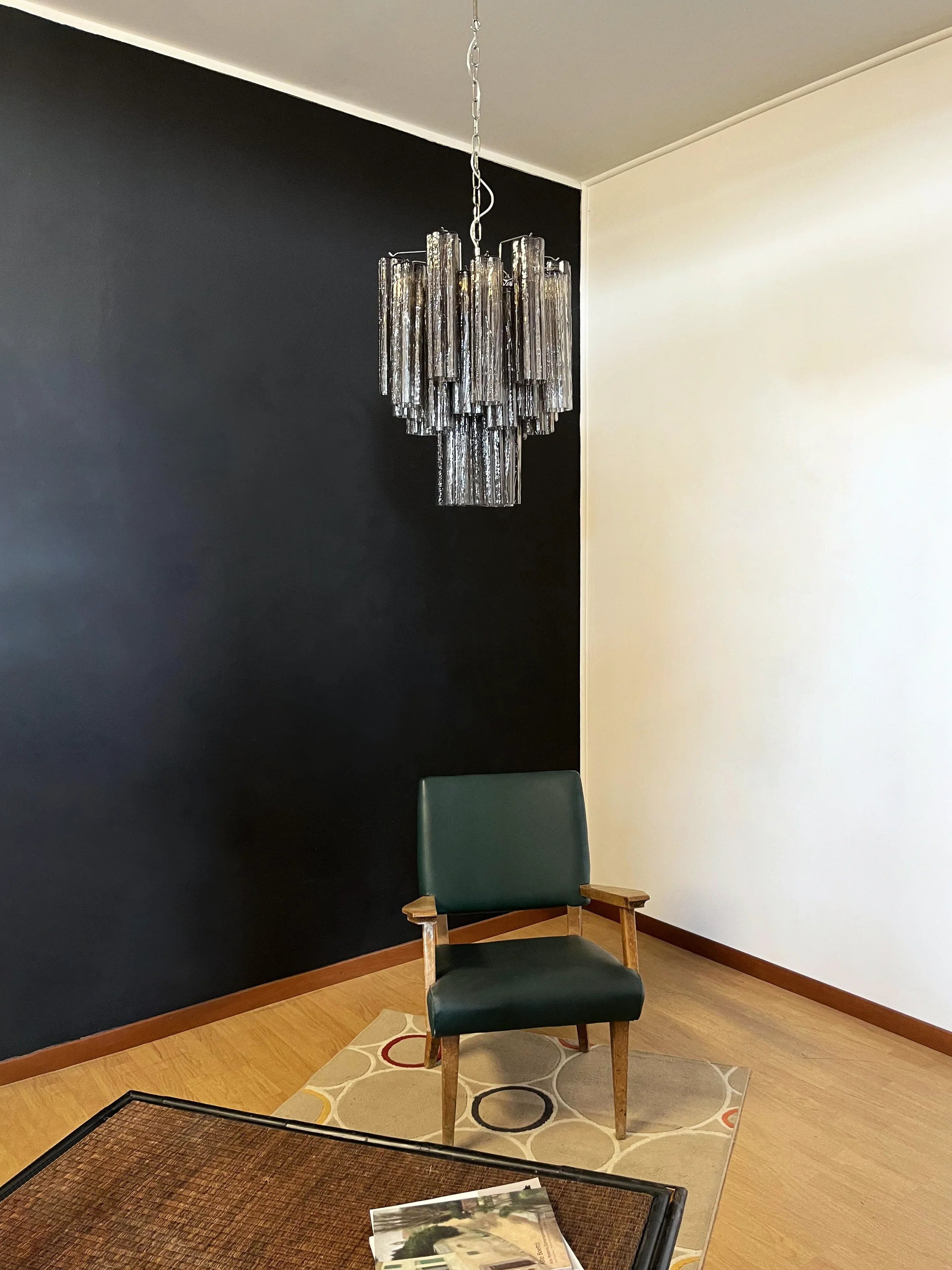 Fantastic Smoked Murano Glass Tube Chandelier 19.7"