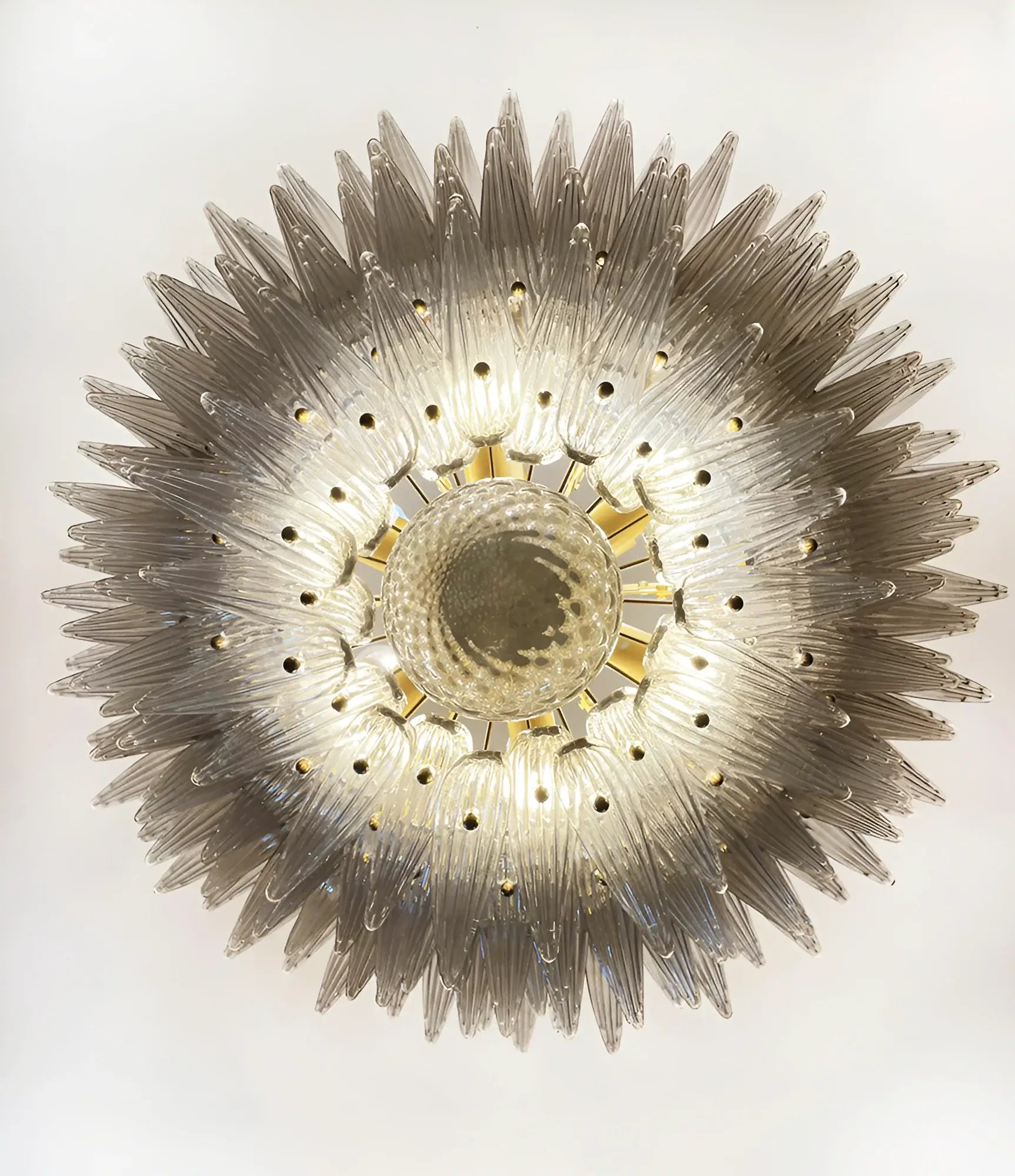 Murano Palmette Glass Smoked Chandelier 45.3"