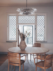 Murano Palmette Transparent Chandelier 34"