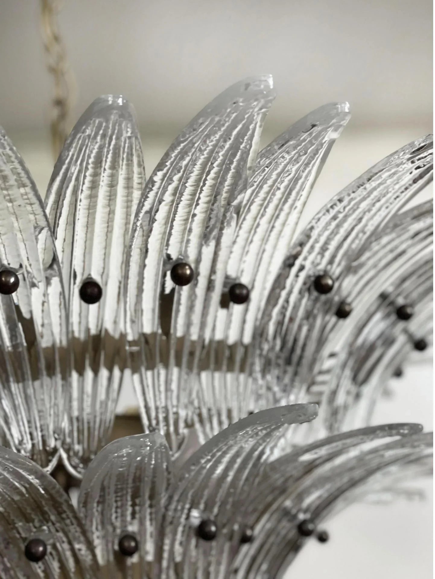 Murano Palmette Transparent Chandelier 34"