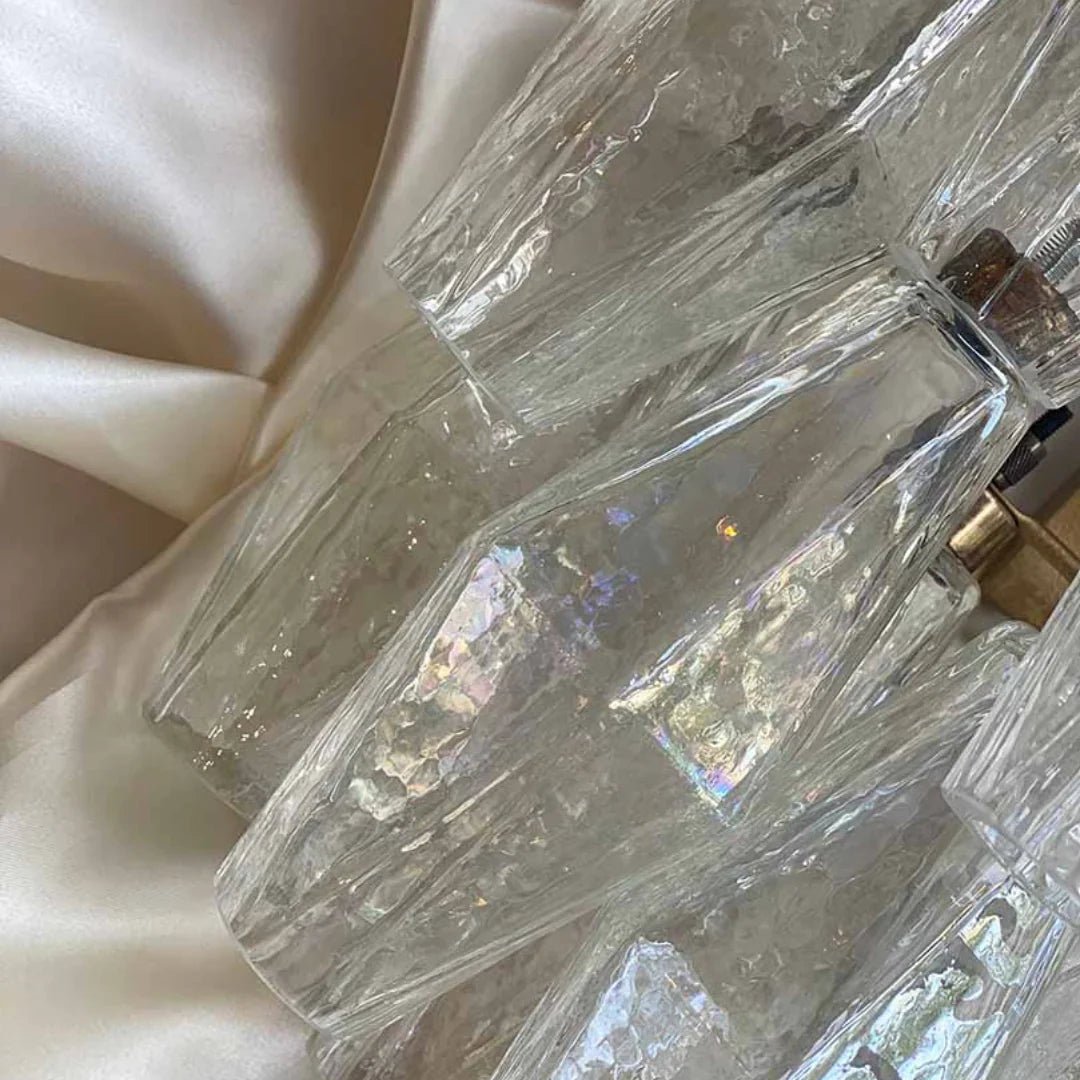 Murano Poliedri Transparent Glass Wall Sconces 9.8"
