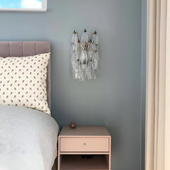 Murano Poliedri Transparent Glass Wall Sconces 9.8"