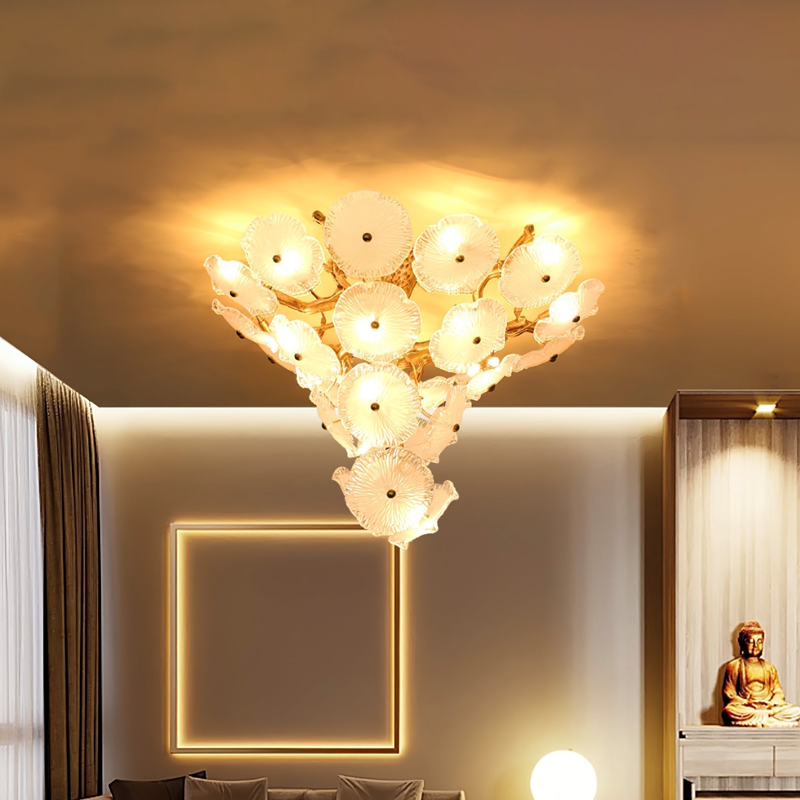 Nenufar Water Lily Chandelier 23.6" 31.5"#size_Dia 31.5″(80cm) x H 29.5″(75cm)