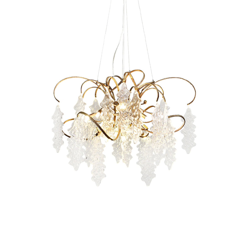 Kyle Luxury Niagara Round Glass Chandelier 23.6" 35.5"D