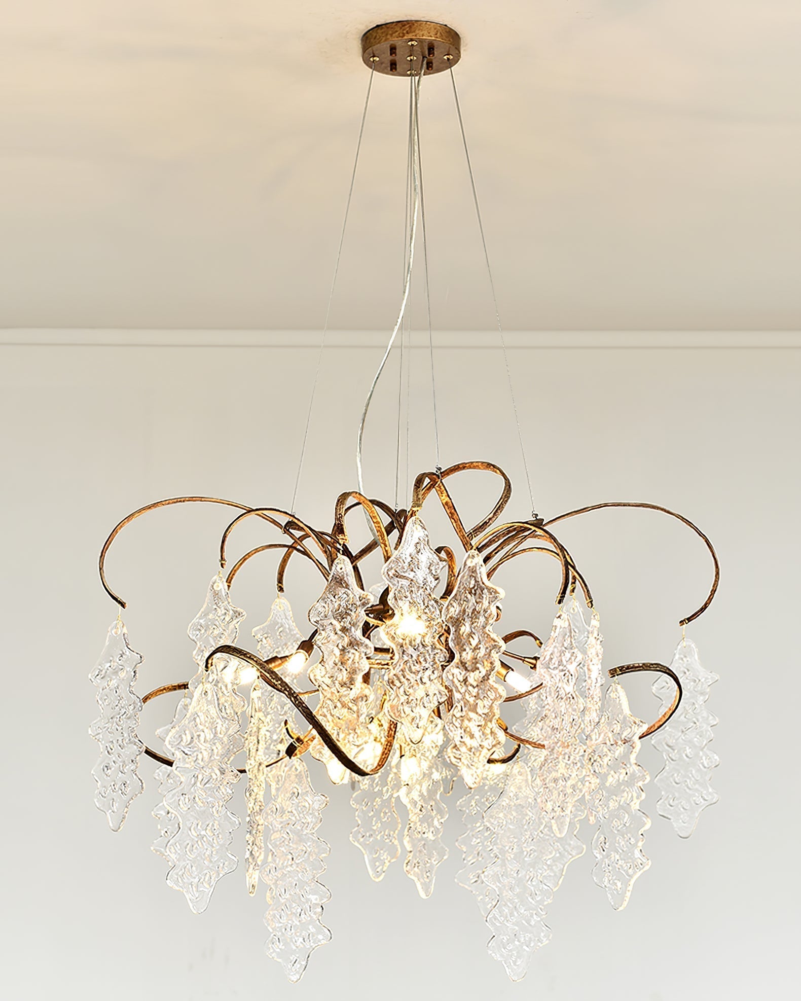 Kyle Luxury Niagara Round Glass Chandelier 23.6" 35.5"D