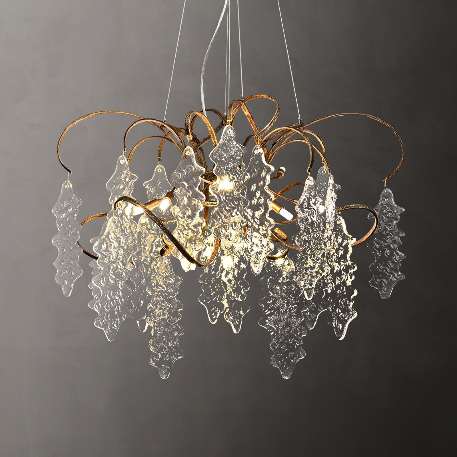 Kyle Luxury Niagara Round Glass Chandelier 23.6" 35.5"D