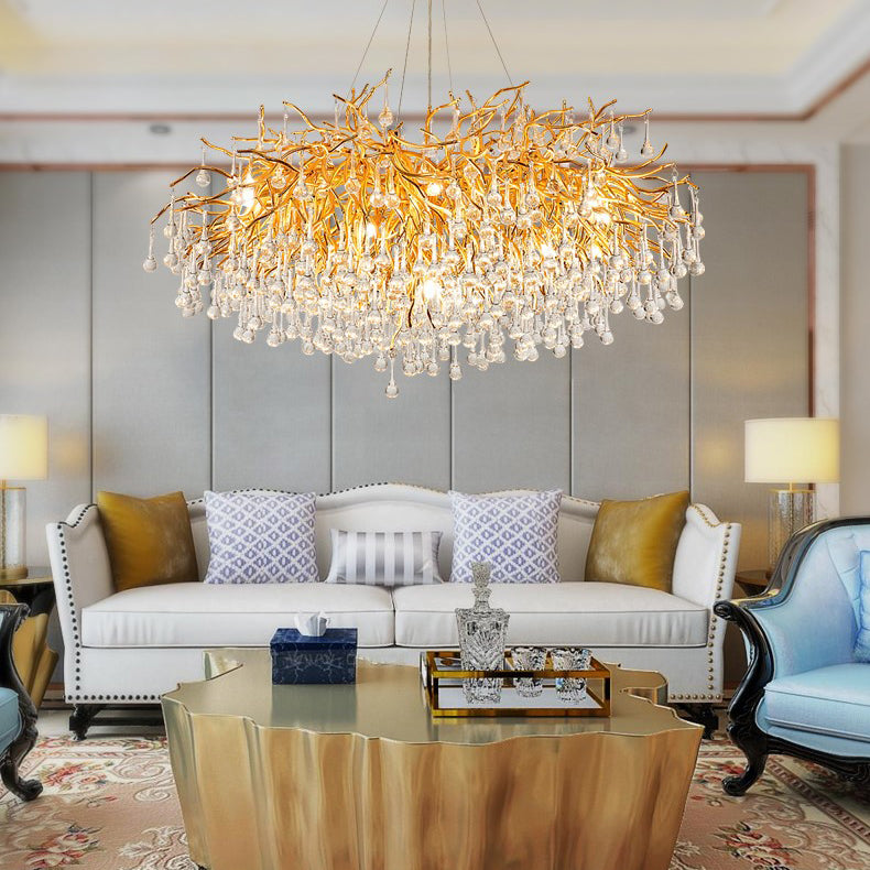 Simsia Ooze Drop-Shaped Crystal Chandelier 47" 63" 71"L