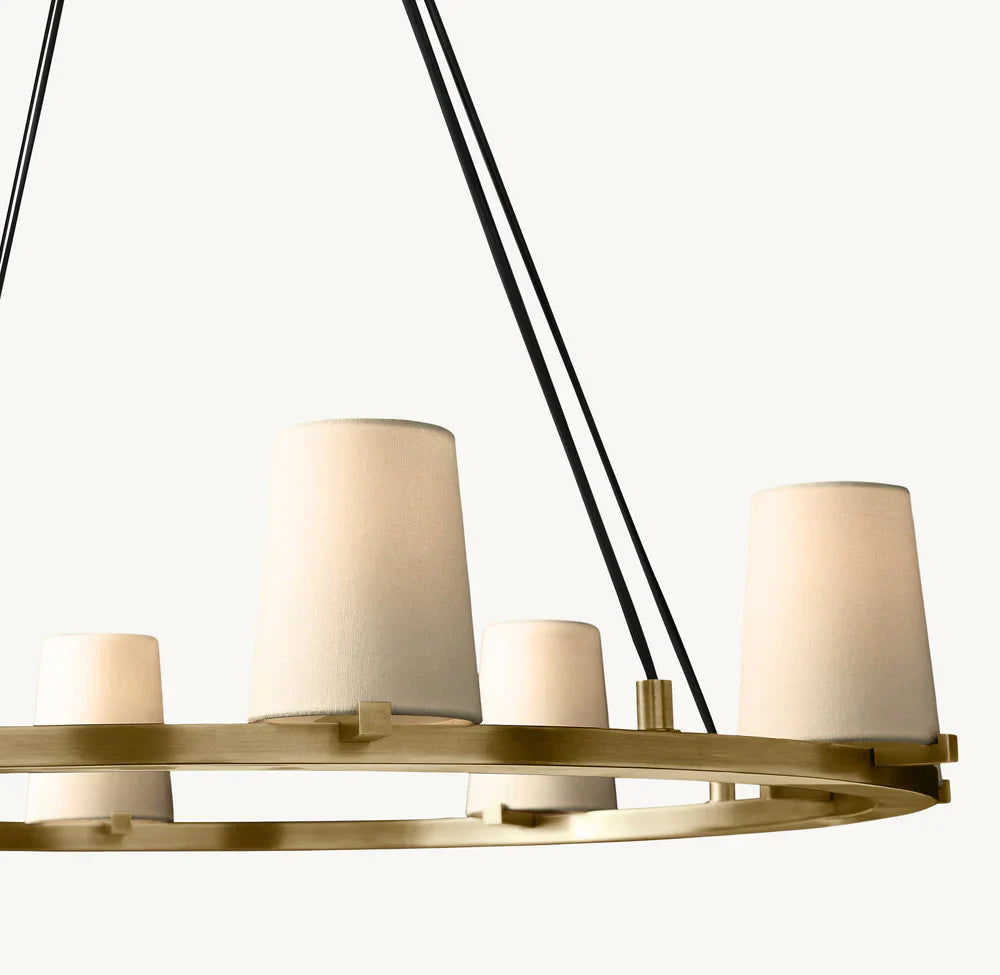 PAUILLAC FABRIC SHADE ROUND CHANDELIER 36"