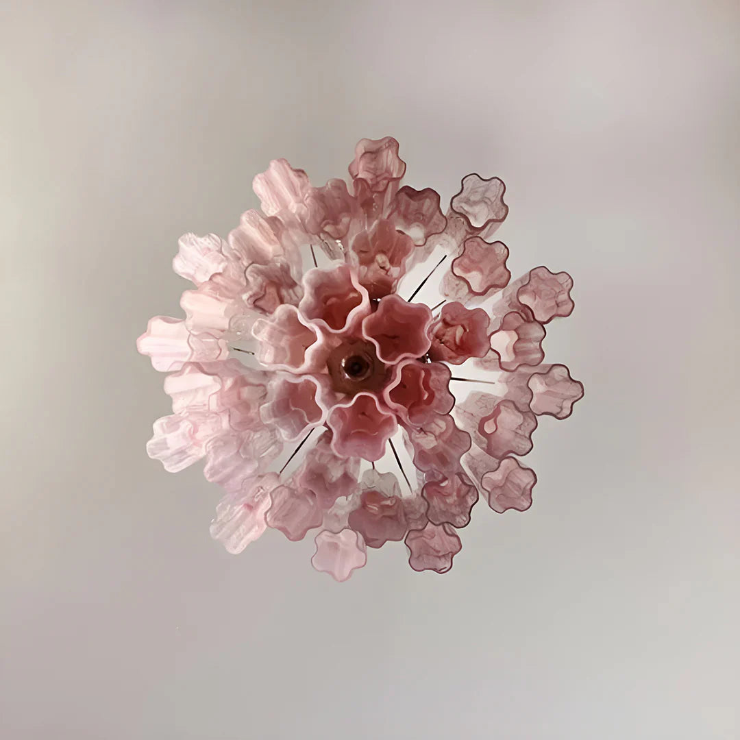 Pink Murano Glass Tronchi Chandelier 22.8"