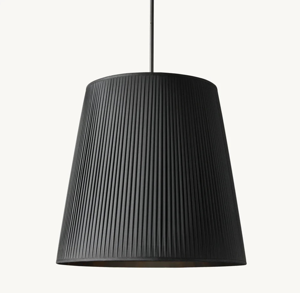 REED BLACK PLEATED BARREL PENDANT 25"