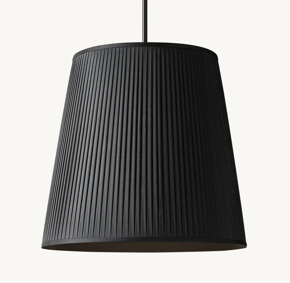 REED BLACK PLEATED BARREL PENDANT 25"