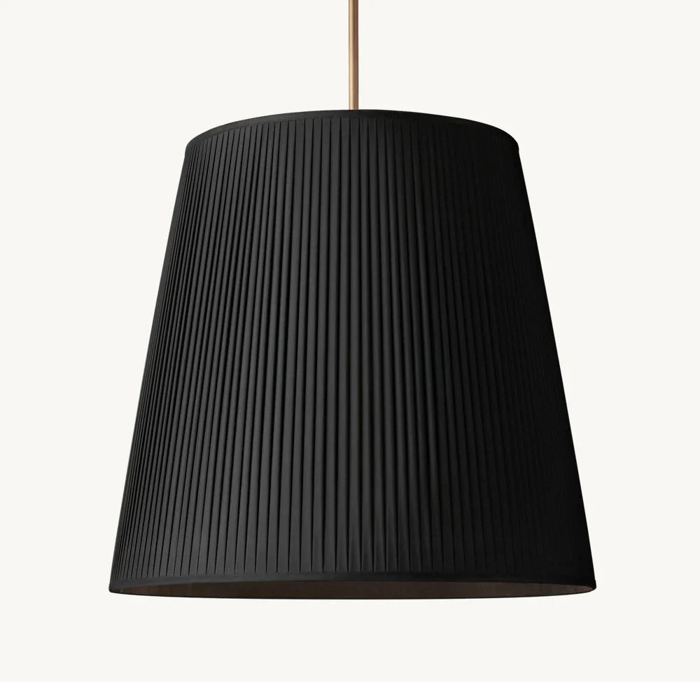 REED BLACK PLEATED BARREL PENDANT 25"