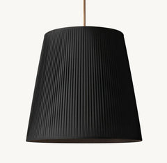 REED BLACK PLEATED BARREL PENDANT 25"