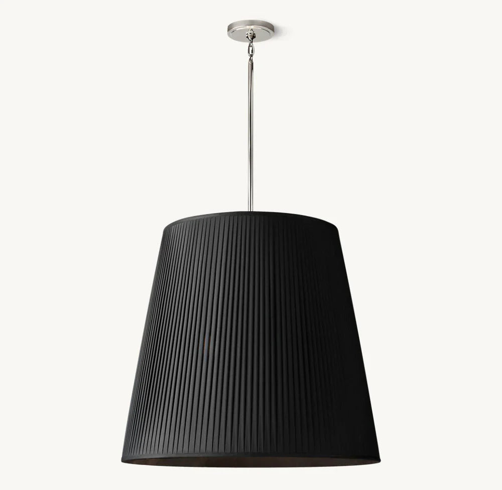 REED BLACK PLEATED BARREL PENDANT 25"