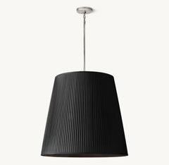 REED BLACK PLEATED BARREL PENDANT 25"