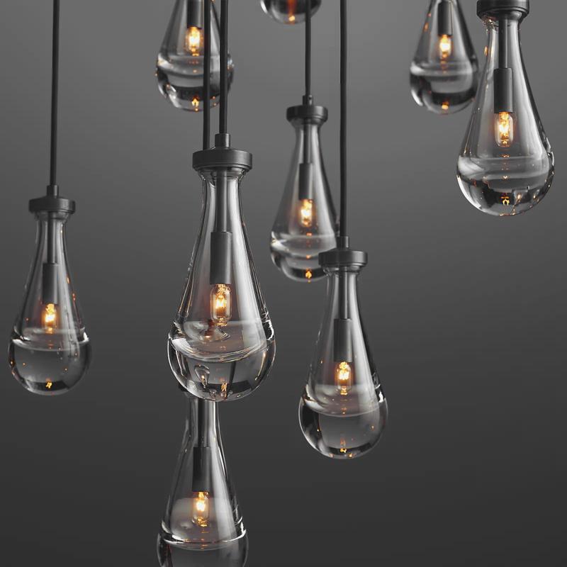 Raindrop Round Long High Ceiling Chandelier 47''