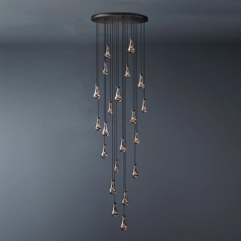 Raindrop Round Long High Ceiling Chandelier 47''