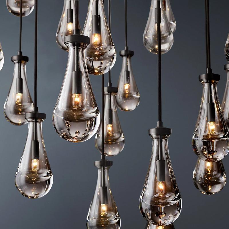 Raindrop Round Long High Ceiling Chandelier Light D60"