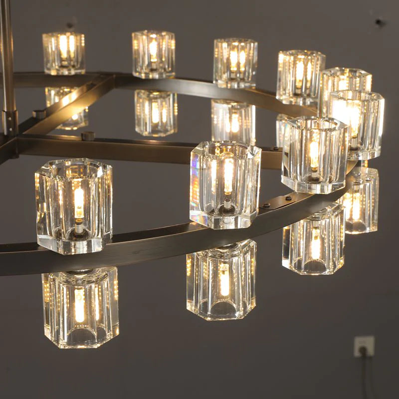 Arcachon 2 Tierd Round Chandelier 60"