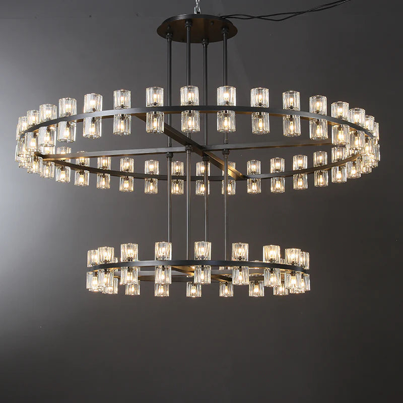 Arcachon 2 Tierd Round Chandelier 60"