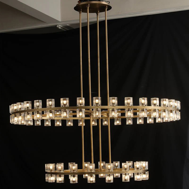 Arcachon 2 Tierd Round Chandelier 60"