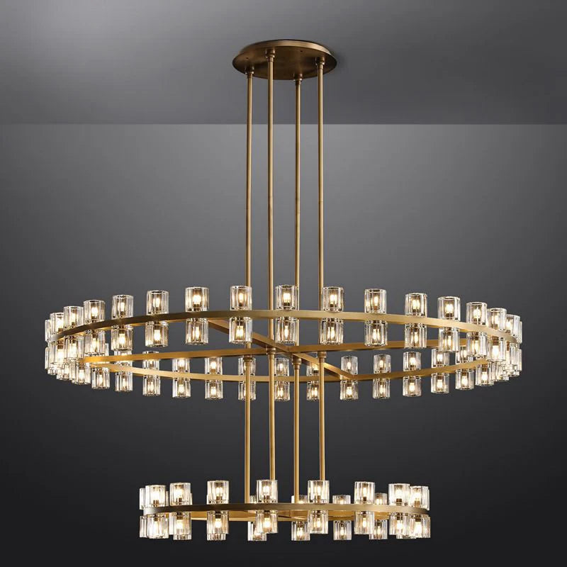 Arcachon 2 Tierd Round Chandelier 60"