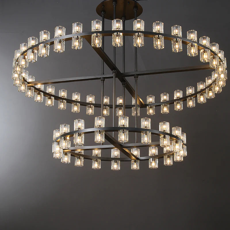Arcachon 2 Tierd Round Chandelier 60"