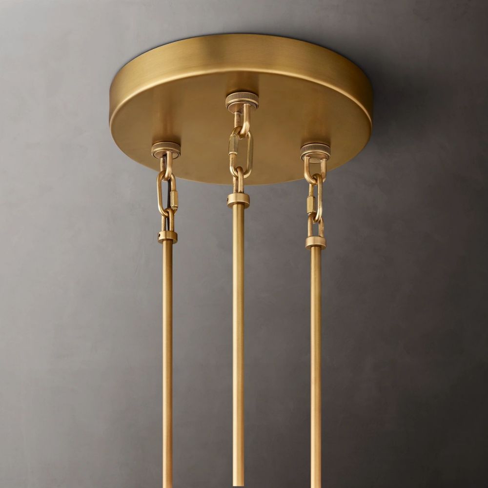 Sirens Amber Glass Round Chandelier 52"