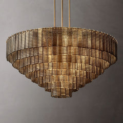 Sirens Amber Glass Round Chandelier 52"