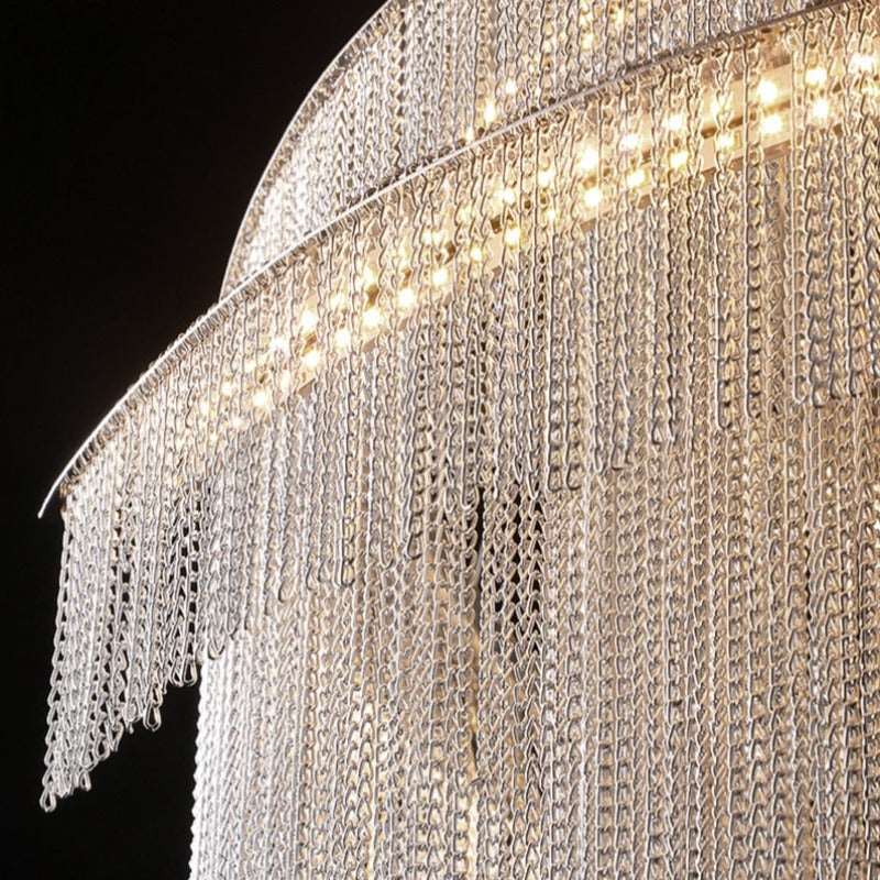 Teresa Cadena Metal Chain Tassel Entryway Chandelier