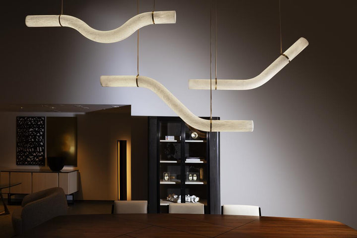 Simplicity Alabaster Linear Chandelier 51'' 55'' 60'' 61'' 65''W