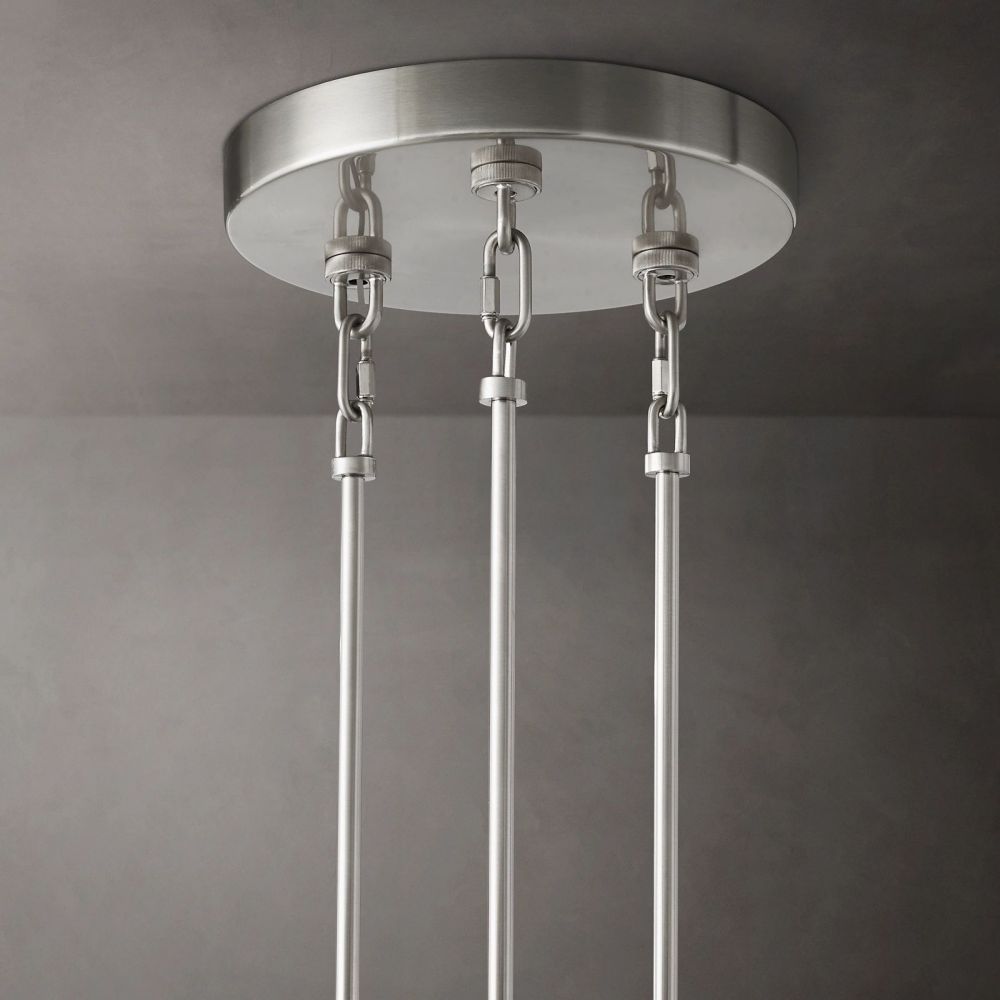 Sirens Amber Glass Round Chandelier 52"