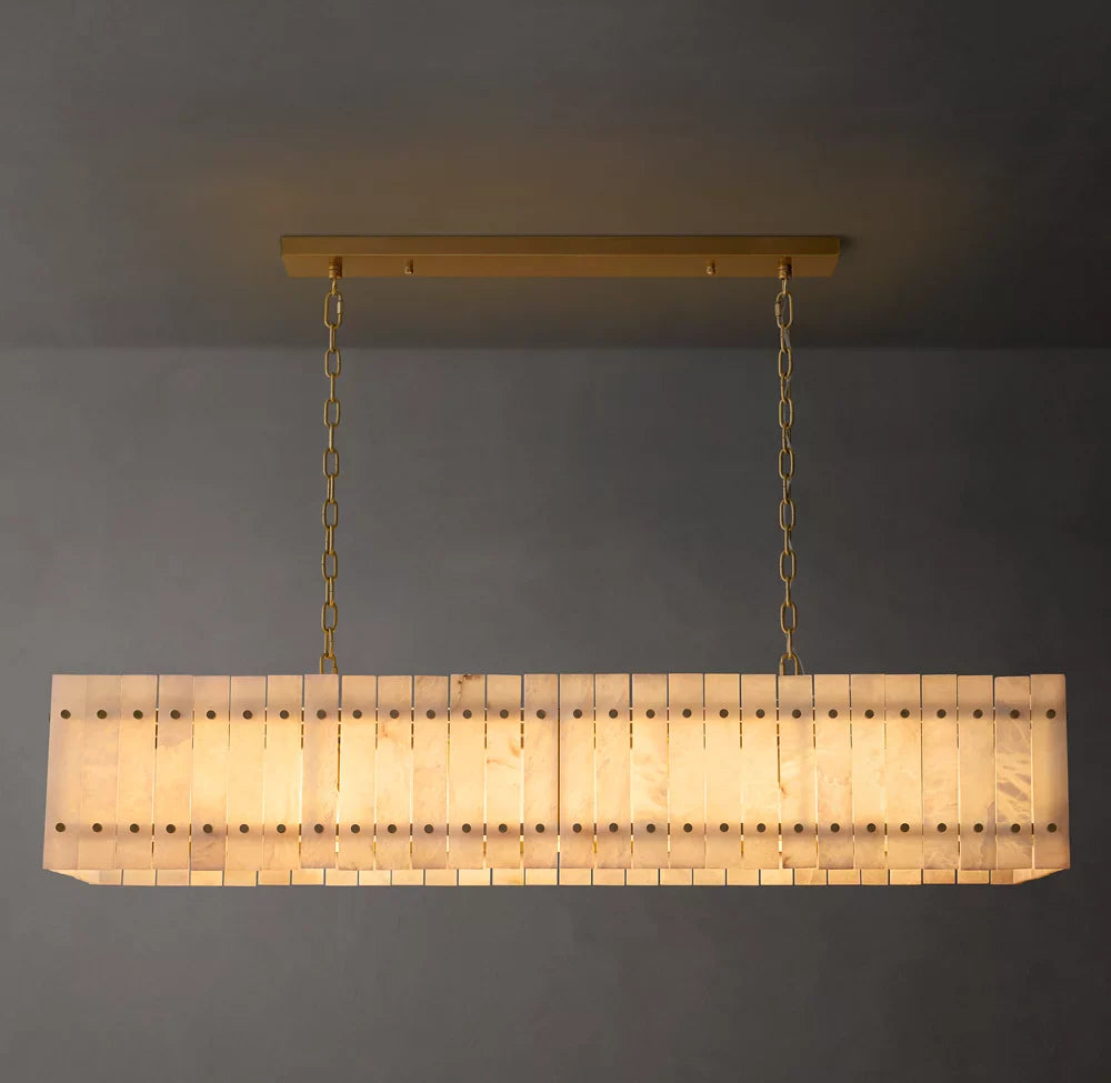 San Marco Alabaster Linear Chandelier 54"