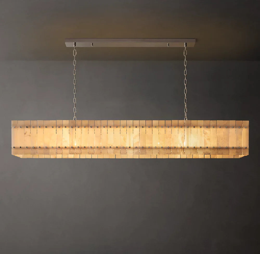 San Marco Alabaster Linear Chandelier 72"