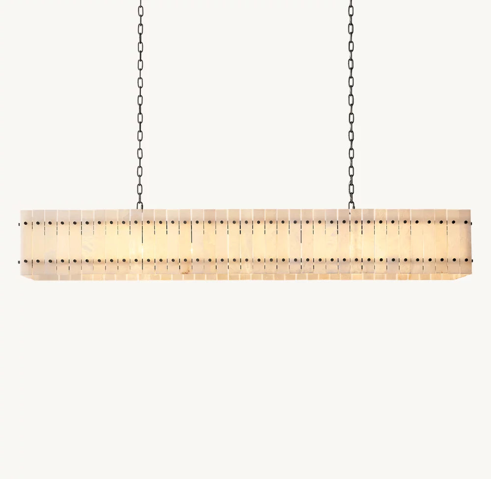 San Marco Alabaster Linear Chandelier 72"
