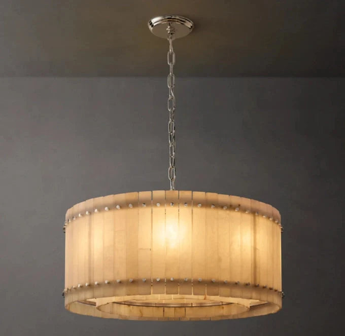 San Marco Alabaster Round Chandelier 37"