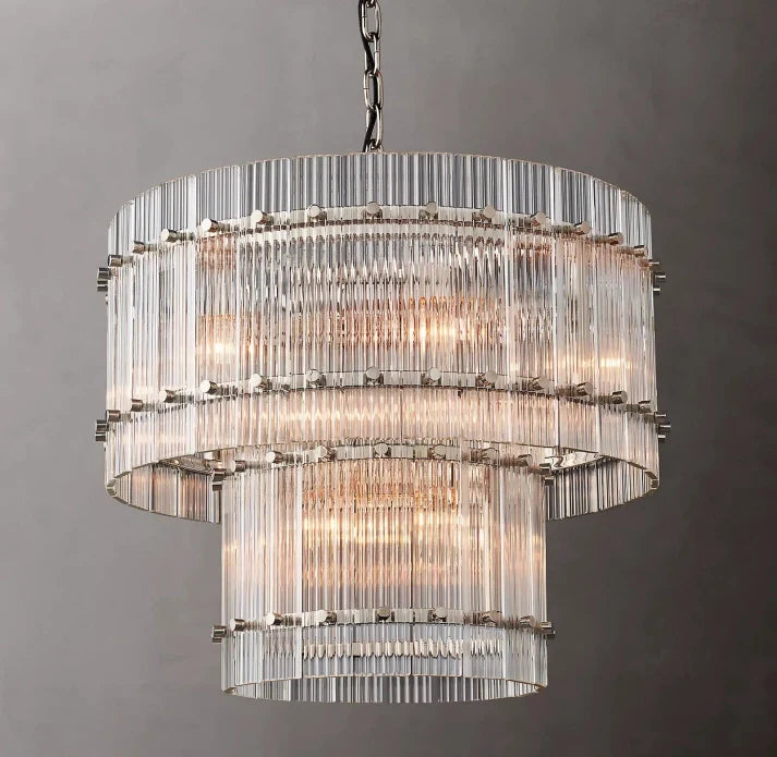 San Marco Handmade Glass 2-Tier Round Chandelier 22"