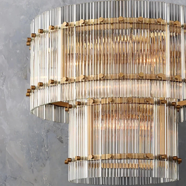 San Marco Handmade Glass 2-Tier Round Chandelier 22"