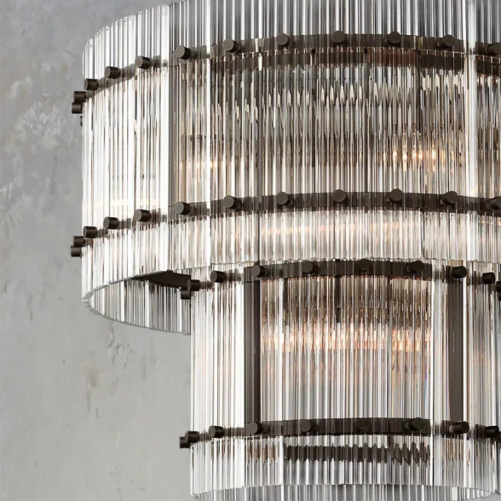 San Marco Handmade Glass 2-Tier Round Chandelier 22"